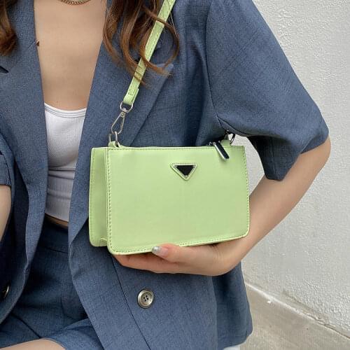 Simple Female Leather Shoulder Bags for Women Small Green Tote Crossbody Bags Summer Square Messenger Bag Luxury Handbags 2021