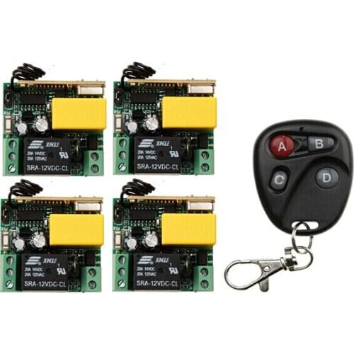 RF mini Wireless Remote Control AC 220 V 1 ch Household light bulb control 2017 new 4* receiver+1*transmitter