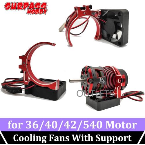 Surpass Hobby Rc Cooling Fan 40mm 30mm 42mm 36mm Metal Heat Sink Support Cover for 1/10 Rc 540 4068 3650 4268 Brushless Motor