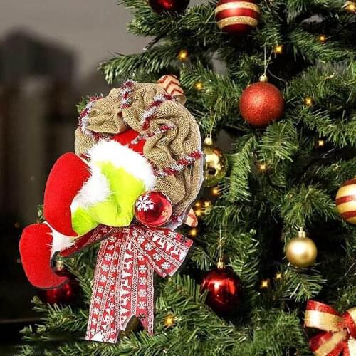 Behogar Christmas Decorations Funny Christmas Burlap Thief Wreath Holiday Garland Hanging Ornaments for Christmas Tree Window
