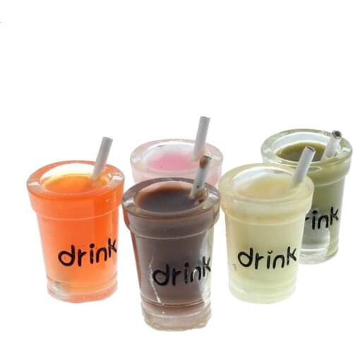 10Pcs 32x18mm Resin Coffee Drink Cup Decoration Crafts Flatback Cabochon Figurines & Miniatures For Home Decoration Accessories