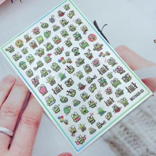 DIY Japanese Style Thin Traceless Nail Stickers Carton Dogs Baby Bears Back Glue Adhesive Dry Nail Decals Manicure Nail Art