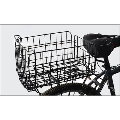 Bicycle Foldable Stainless Steel Rear Back Basket Holder Bike Folding Metal Basket With Large Capacity