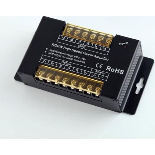 RGBW Hight Speed Power Amplifier 4 way Synchronous Repeater LED Controller Signal power amplifier 10pcs
