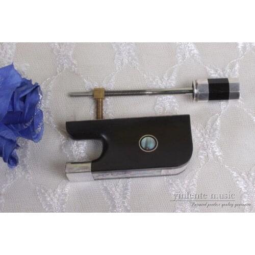 Yinfente 4/4 3/4 Upright Double Bass Bow Frog french Style With Screw Bow Parts Ebony Wood Sterling Silver Frog #623