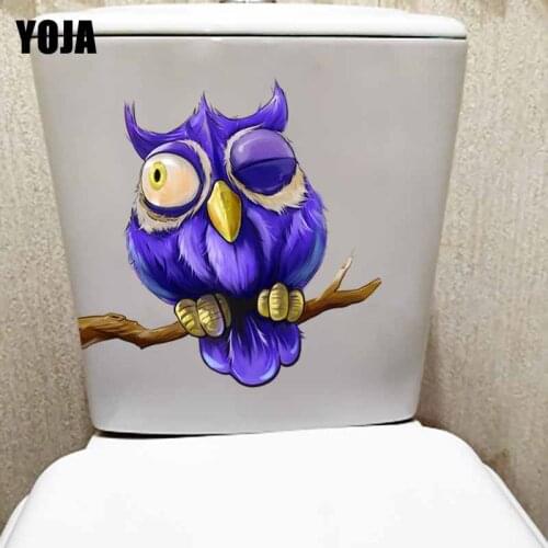 YOJA 23.4X23.2CM Wall Decal Owls On Branches Attached Bedroom Home Decor Toilet Sticker T5-0491