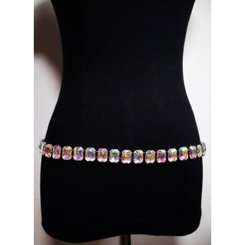 Belts for Women Color crystal glass ladies belt belt waist chain belly dance waist chain wholesale