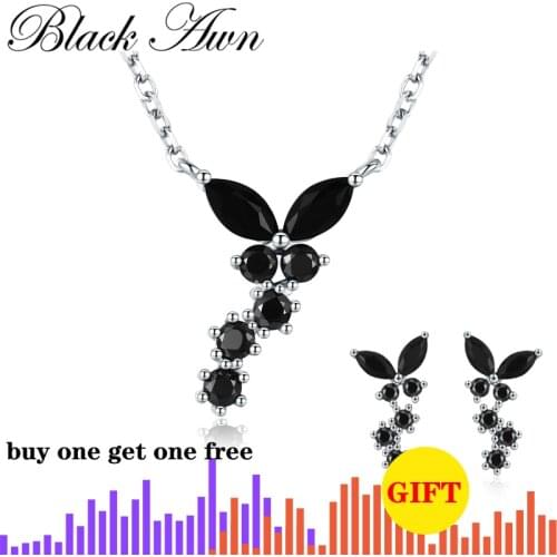 [BLACK AWN] Trendy 925 Sterling Silver Womens Necklace Female Bijoux Life Dragonfly Pendants Silver 925 Jewelry KN014