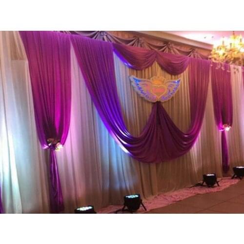 10ft*30ft (3m*6m) top quality colorful wedding background drapery decoration purple voilet drapery baby shower supplies