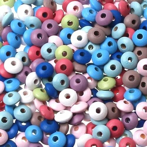 100pcs 12mm Wooden Flat Round Spacer Beading Wood Beads for Jewelry Making DIY Baby Toys Bracelet Necklace Pacifier clips