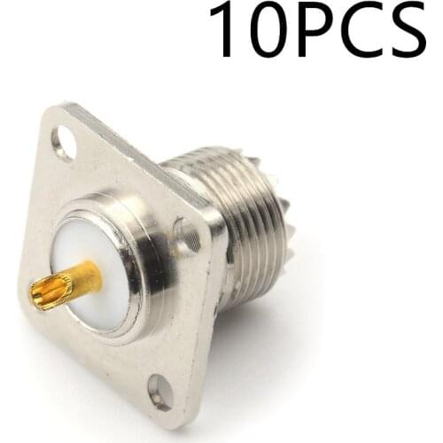 10X Female SO-239 Jack Square Shape Solder Cup Coax Connector for Radio Female UHF Panel SO239 Wholesale