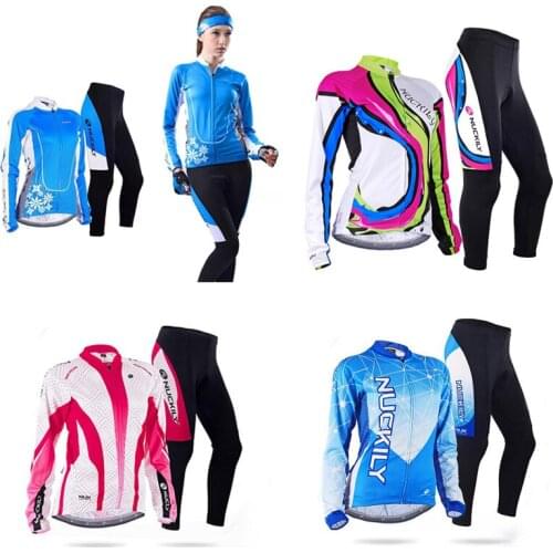 2021 Sun-Proof Long Sleeve Women Cycling Jersey Set Fashion Road Bike Clothing Kit MTB Dress Female Bicycle Clothes Suit Uniform