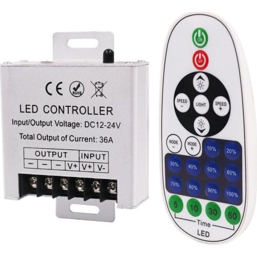 23key IR Remote Kit Dimming Led Controller 360W High Power Dimmer For Single Color Led Strip Light 12V 24V DC