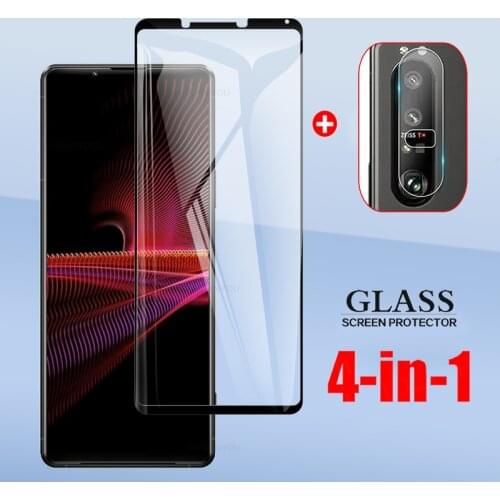 4 In 1 For Sony Xperia 1 III 10 III Full Cover Tempered Glass For Sony Xperia 1 5 10 II Camera Lens Screen Protector Glass