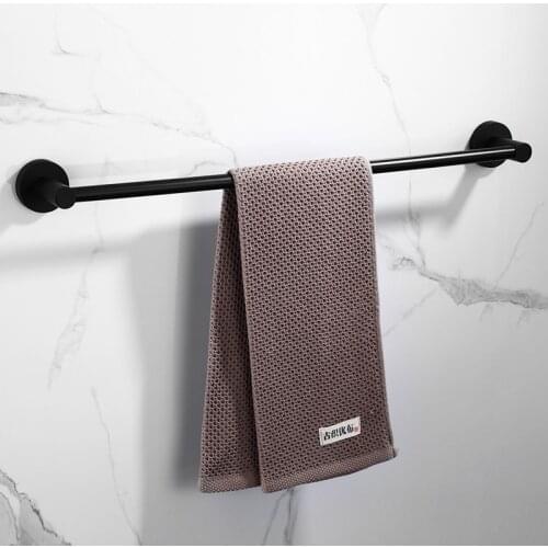 40cm round Black Towel Rack Wall-mounted Black Space Aluminum Towel Bar Storage Rail for Bathroom Accessories AT500