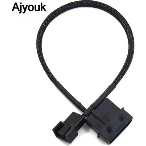 500PCS 4pin IDE Molex to 1 Port 3Pin/4Pin Splitter Computer Cooling Fan Power Cable Extension Cord Line 24AWG Sleeved wire 30CM