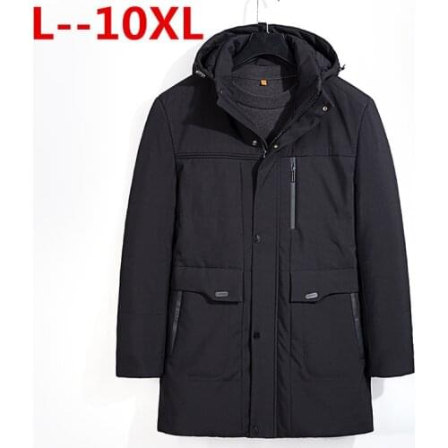 Plus size 8XL 6XL 5XL 4XL The new winter jacket Middle age Men Plus thjck warm coat jacket mens casual hooded coat jacket