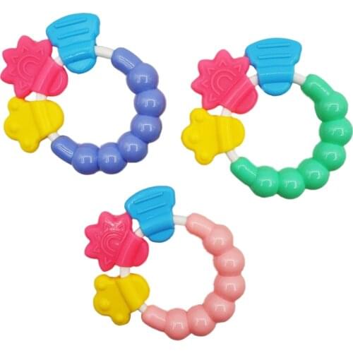 Cartoon Baby Teether Educational Mobile Toys Teeth Biting Silica gel Handbell Baby Rattle Toy Bed Bell Silicone Hand Bell Jingle