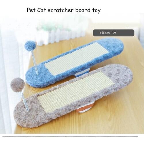 Pet Cat Stratcher Board Toys for Cat Furniture for Cat Kitten SeeSaw Toy Cat Mat Claws Playing Scratcher with Catnip Pet Cat Toy