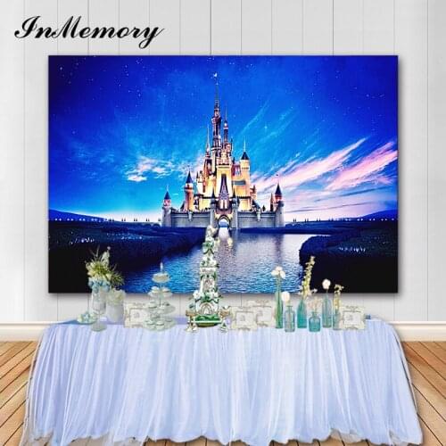 InMemory Landscape Theme Backdrop Starry Sky Castle Newborn Photography Background Baby Shower Photo Studio Props Vinyl Banner
