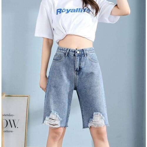 Женские рваные джинсы KUANGNAN China At AliExpress