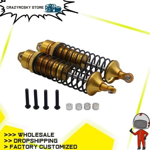 RCAWD 2PCS Alloy 110mm Metal Rear Shock Absorber Damper For RC Car 1/10 Traxxas Slash Short Course Truck Upgraded Hop-Up Parts