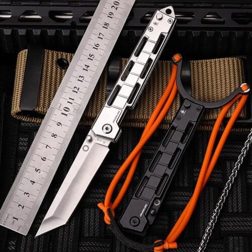 Outdoor Multi-function pocket knife Catapult Hunting Tool Tactical Gear Combat Fold Blade Steel Slingshot Knives Survival knives