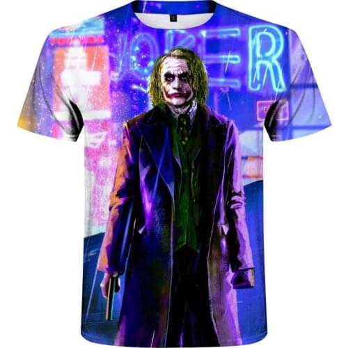 2021 New Fashion The clown pattern hot sales Mens Summer T-shirt With Round Neck Short Sleeve 3D Printed Top high quality top