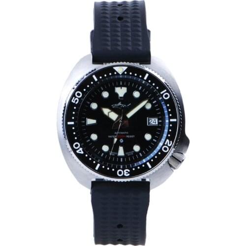 HEIMDALLR men dive wrist watch,mens watches automatic self wind mechanical sport wristwatches 200m waterproof C3 luminous clock