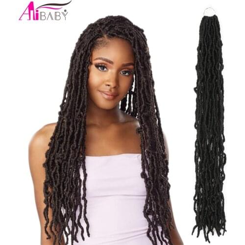 Goddess Faux Loc Crochet Hair Synthetic Black Braiding Hair Extension Soft Natural Look Nu Locs 14-28inch Alibaby