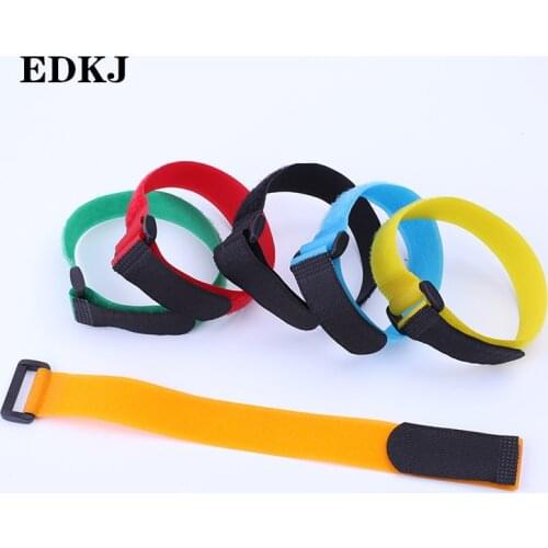 Nylon Hook and Loop Strap Cable Ties 200 300 400 500 600mm Length 20 25mm Width Self-adhesive Reusable Cord Tidy PC TV
