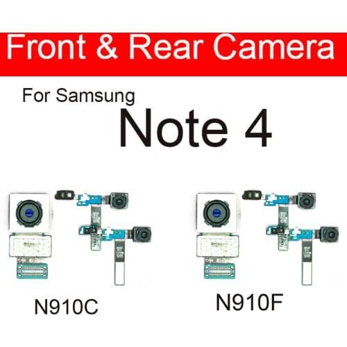 Back Main Camera & Samll Module For Samsung Galaxy Note 4 N910C N910F Rear Front Facing Camera Flex Cable Replacement Parts