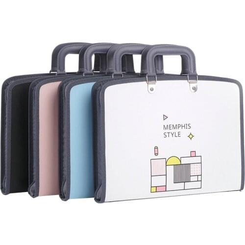 13 Pocket Expanding File Folder A4 Paper Organizer Zipper Bag School Portable Document Bag A4 Office Bag Bussiness Document Case