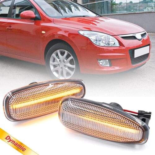 Sequential Led Side Marker Blinker Light For Hyundai i30 Kia cee'd MK1 Rio II Azera Grandeur Amber Turn Signal Indicator Lamps