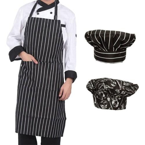 Adjustable Half-length Adult Apron Striped Hotel Restaurant Chef Waiter Apron Kitchen Cook Apron
