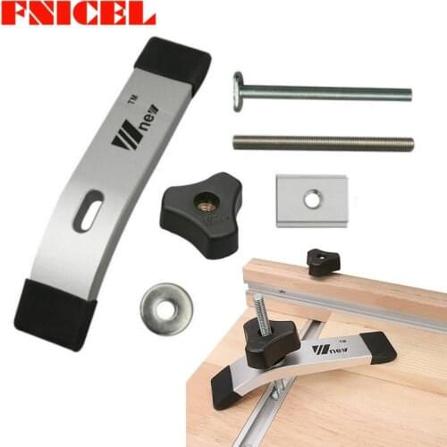T Track Slider M8 T Screw M8 Nut Saw Table Acting Hold Down Clamp for T-Slot T-Track Woodworking DIY Tools