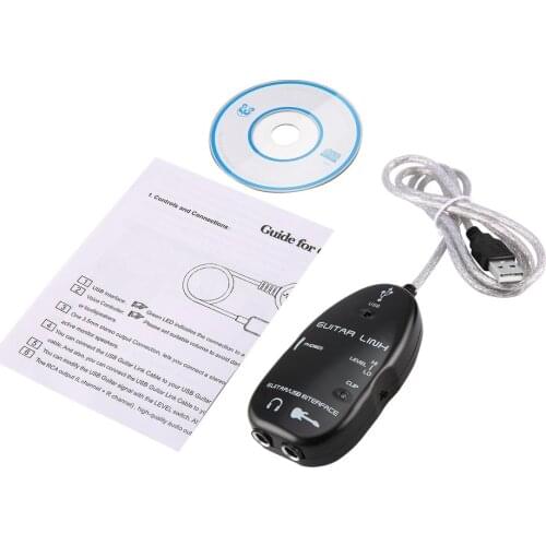 Electric Guitar Link USB Audio Cable Interface Guitarlink Lead to Computer For PC MP3 Recording XP With Driver Software Hot