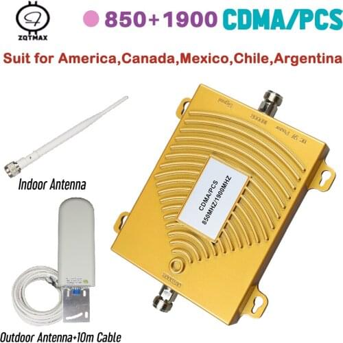 ZQTMAX 850 1900mhz 2G 3G 4G Smart large coverage cell phone signal booster mobile signal repeater amplifier home sets dual band