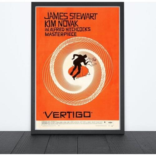 Vertigo Poster Hitchcock Movie Film Wall Decor Retro Cinema Print Art Gift