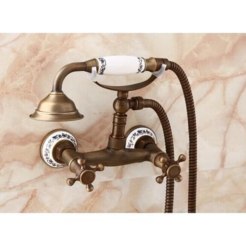 Vidric Europe style luxury high quality brass bronze finished wall mounted shower faucet set
