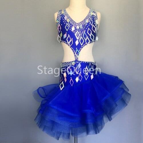 Mirrors Professional Latin Dance Dress Custom Made Latin Tango Rumba Club Dance Wear Women Girls Latin Dance Competition Costume