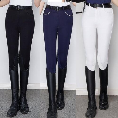 Horse Riding Pants Silicon Women Chaps Equestrian Horseback Riding Breeches Black White Blue Horse Rider Equipments Plus Size
