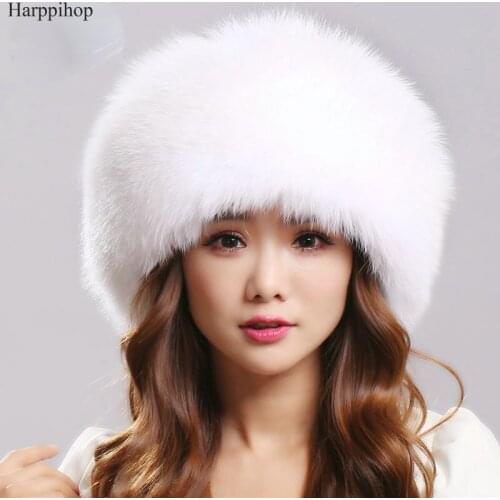Winter Luxury Women Fox Fur Hats Female Genuine Leather Top popular Hats Large Fur Warm Caps Many Colors silver fox hats