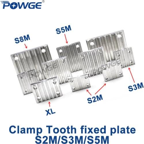 POWGE Aluminum Arc Tooth Clamp Tooth plate STD S2M/S3M/S5M for open synchronous belt Fixed timing Belt connection Teeth plate