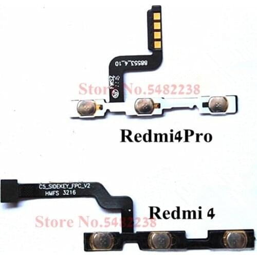 10pcs/Lot Original Power ON OFF Volume Side Buttons Flex cable For Xiaomi Redmi 4 4pro Side Key connector Replacement