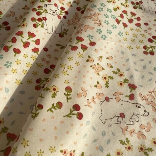 100% Cotton Fabric Floral Printed Cloth Sheet For Dress Sewing Supplies Dolls Making DIY Crafts Supplies Patchwork 40*50 cm 1 pc
