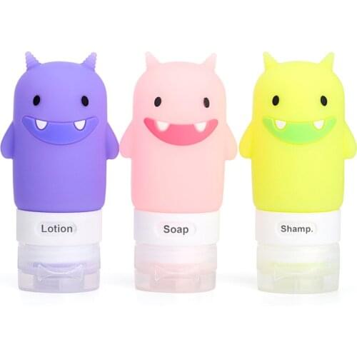 60-100ml Portable Yellow Duck Cartoon Animal Modeling Squeeze Bottle Silicone Lotion Travel Bottle Empty Cosmetic Containers