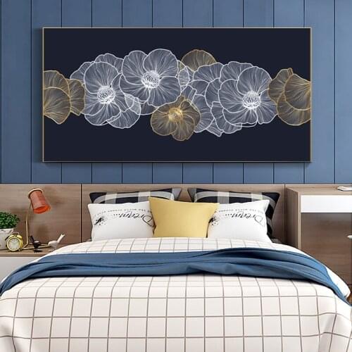 Abstract Flowers Canvas Painting on The Wall Art Posters and Prints Scandinavian Nordic Wall Picture for Living Room Home Decor