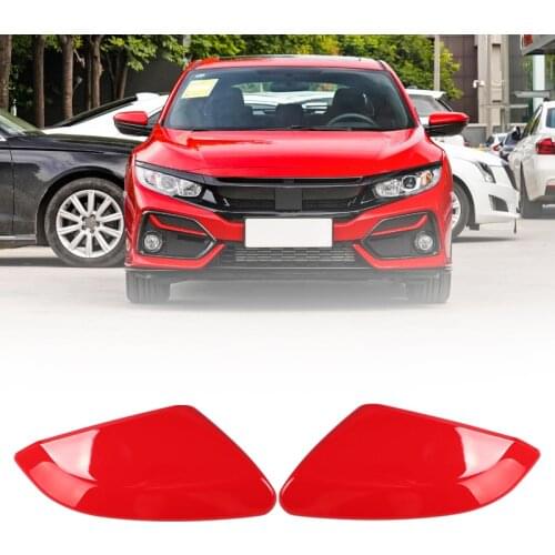 1 Pair Car Red Side Mirror Cap Cover Replacement Plastic Fit for Honda Civic 10th 2016 2017 2018 2019 2020 Accessories
