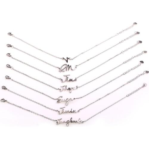 KPOP Bangtan Boys Character Name Collection Titanium Steel Charm Unisex Bracelet JNS607